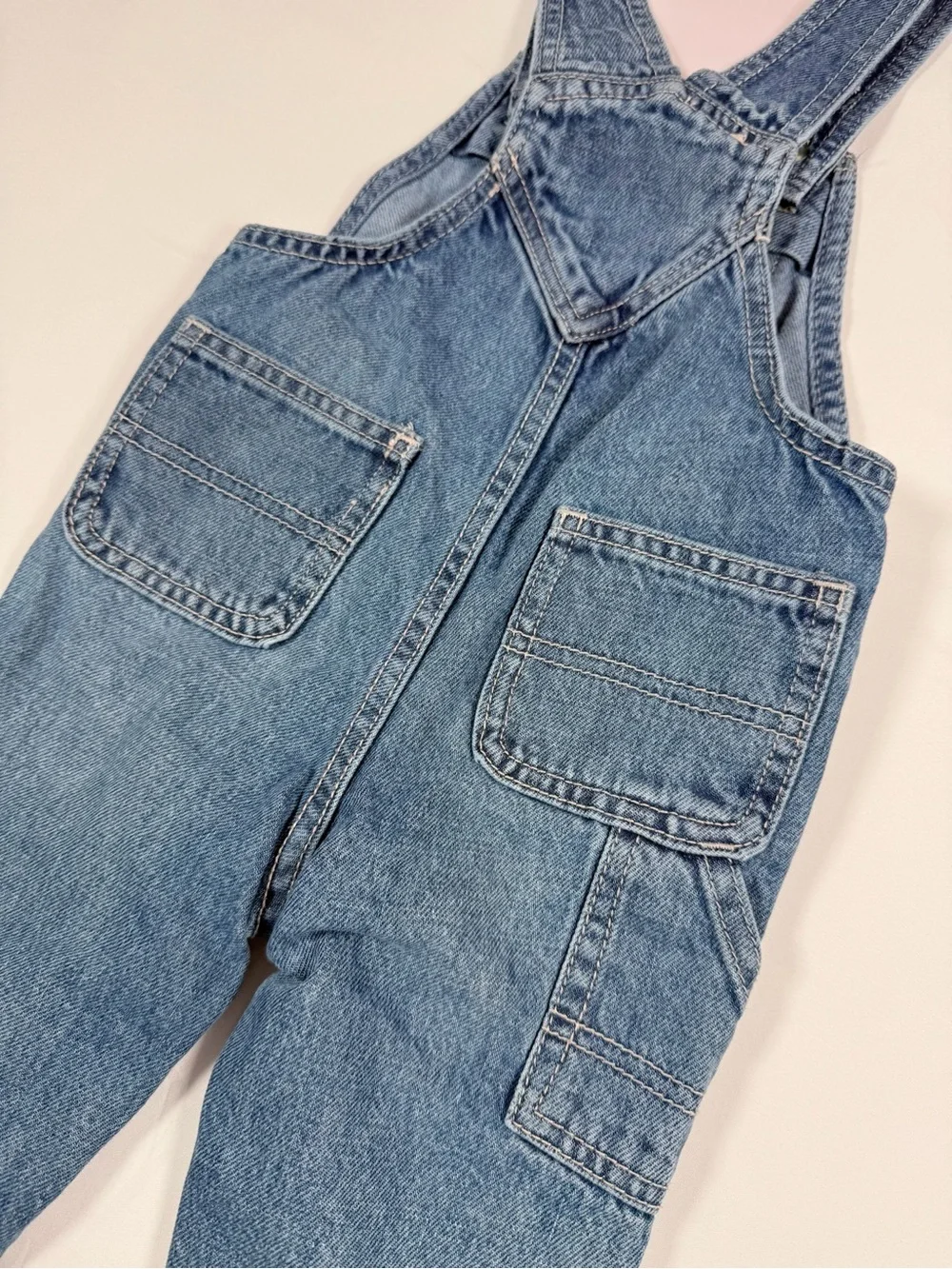 OLD NAVY Baby Girls' Floral Denim Vestbak Overalls Country Cottagecore 18-24M